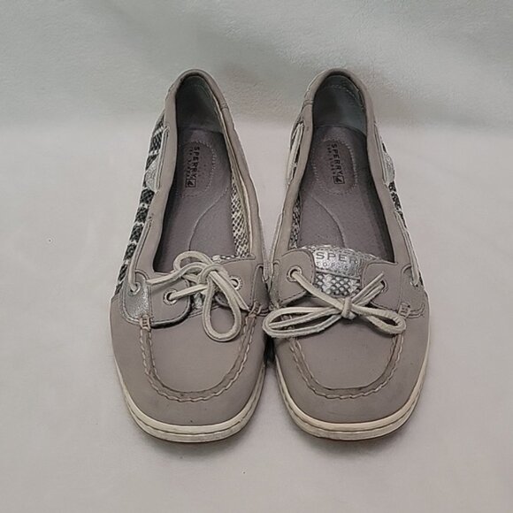 Sperry Top Siders Grey And Silver Flats Size 9 - Picture 1 of 10